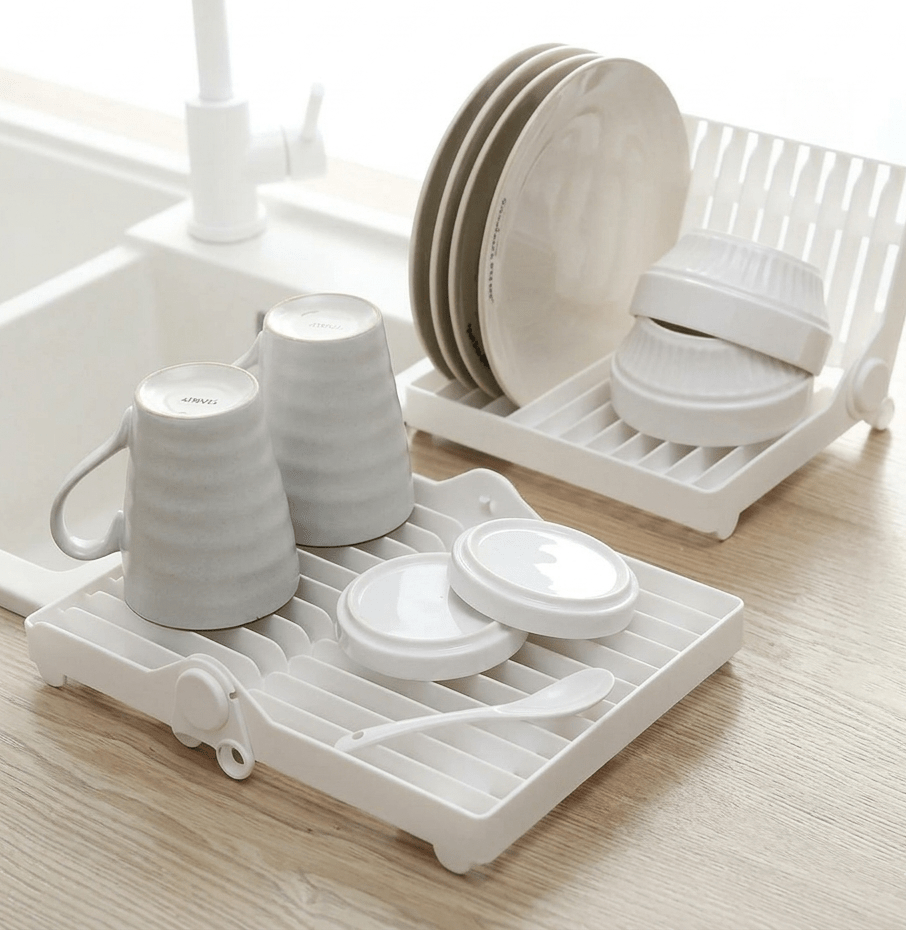 Plate Organizer Kitchen Rack Foldable Dish Drainer Drying Plastic Storage Holder image 2