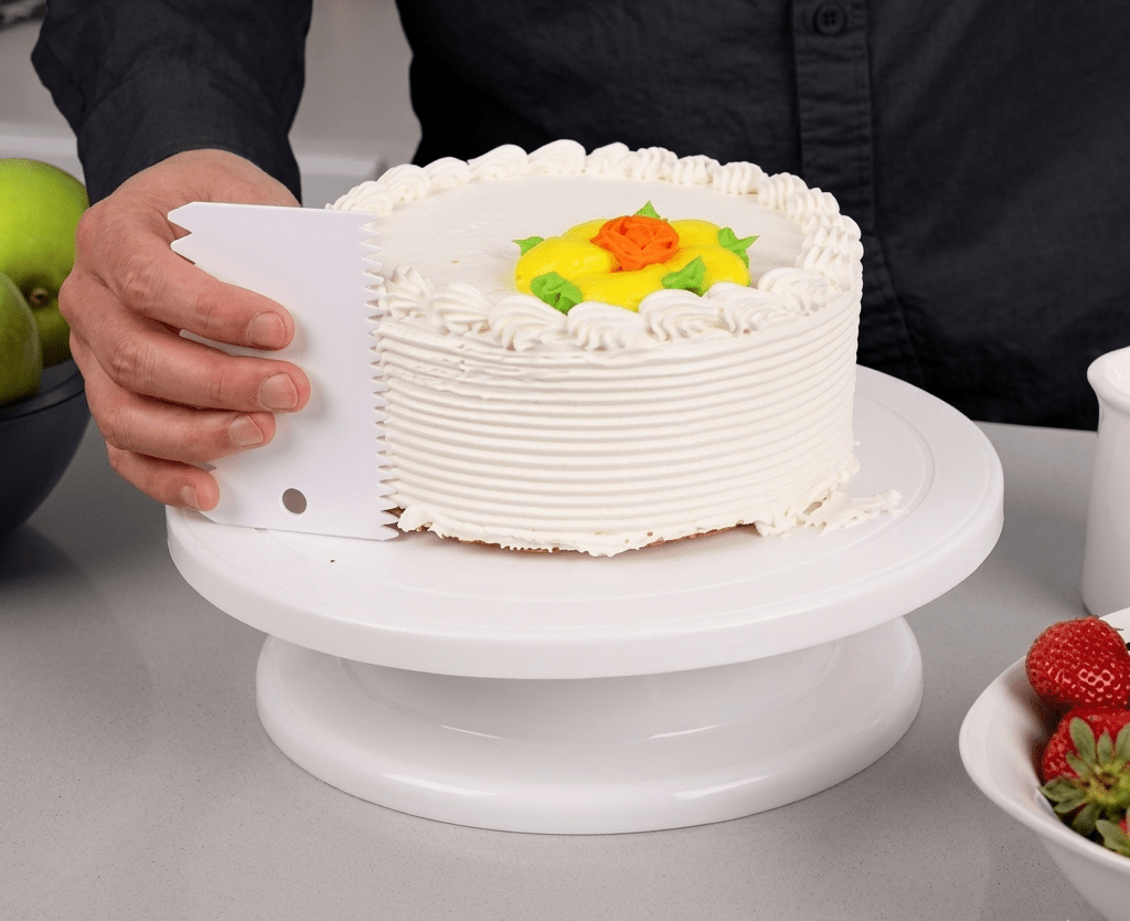 Cake Turntable Stand, Rotating Stable Anti-skid Round Cake Table, Cake Decorating Rotary Table, Kitchen Baking Tool, Revolving Dessert Serving Plate image 2