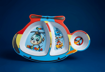 Helicopter Sectional Toddler Plate – 3-Compartment Durable Kids’ Dish image 2