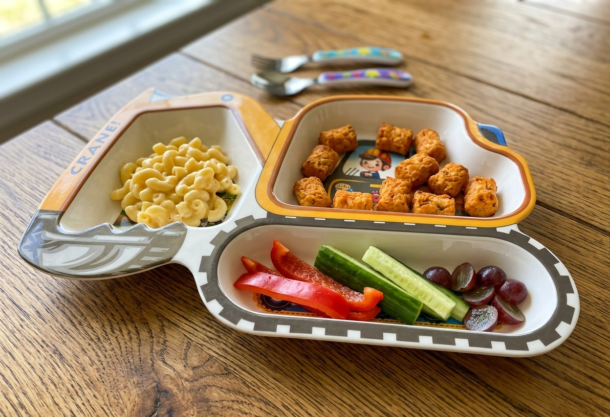 Construction Excavator Sectional Plate for Toddlers – Durable & Fun Mealtime Gear image 2