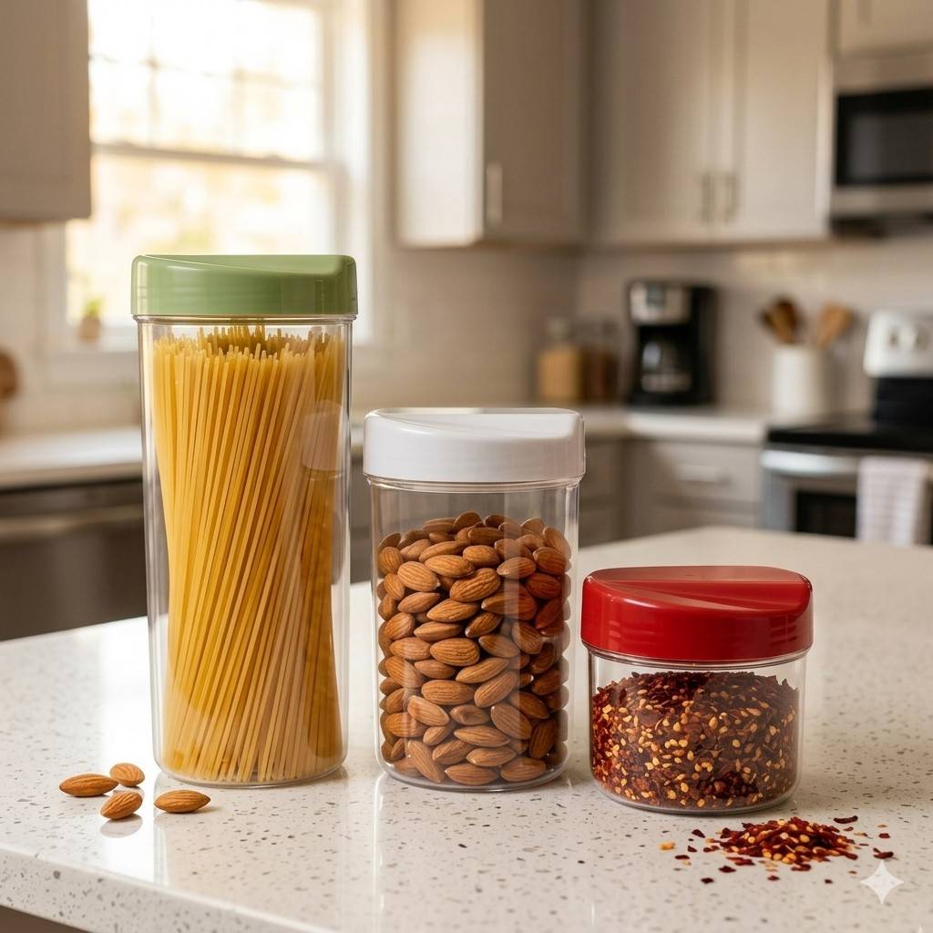 Premium Acrylic Storage Jar – Modern Kitchen Organizer (Available in 350ml, 700ml, 1000ml) image 3