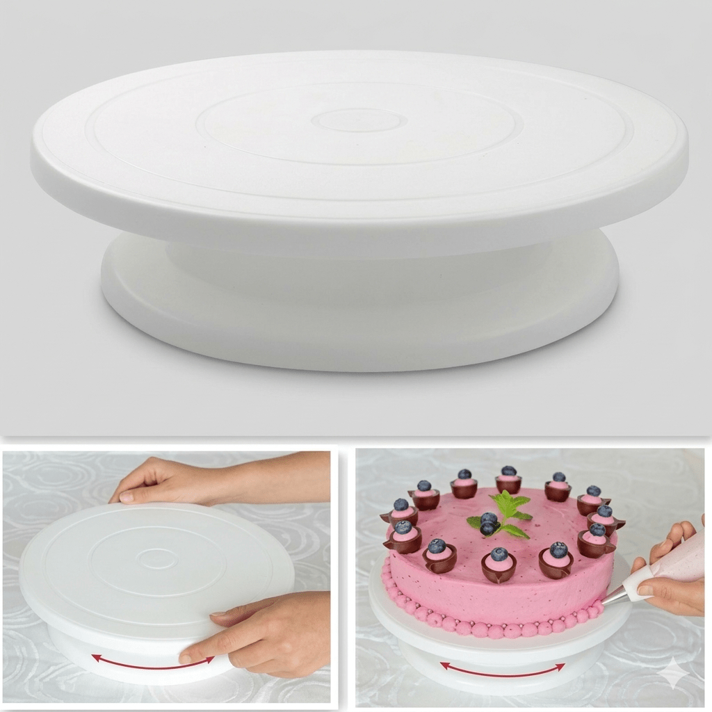 Cake Turntable Stand, Rotating Stable Anti-skid Round Cake Table, Cake Decorating Rotary Table, Kitchen Baking Tool, Revolving Dessert Serving Plate main image
