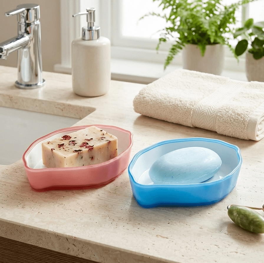Leaf-Design Decorative Soap Dish – Non-Slip Bathroom Countertop Organizer image 2