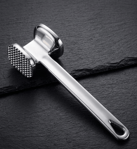 2-in-1 Aluminum Meat Hammer – Heavy Duty Manual Tenderizer for Flattening and Mashing image 3