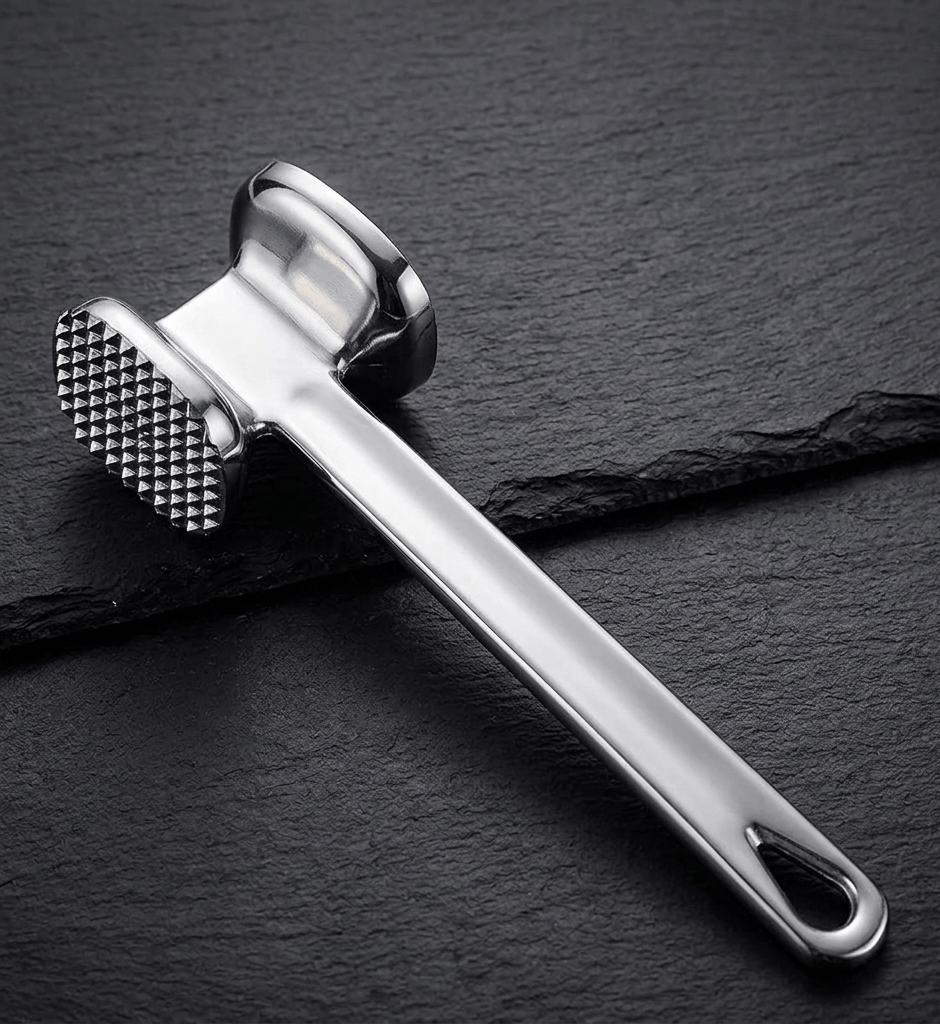 2-in-1 Aluminum Meat Hammer – Heavy Duty Manual Tenderizer for Flattening and Mashing image 3