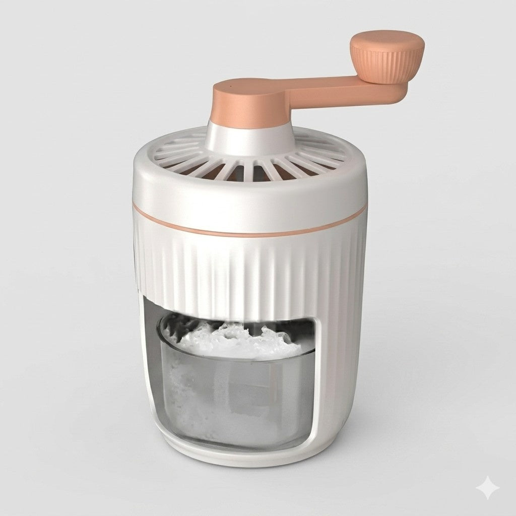 Manual Hand-Crank Ice Shaver – Portable Shaved Ice Maker with Stainless Steel Blades for Home Kitchen main image