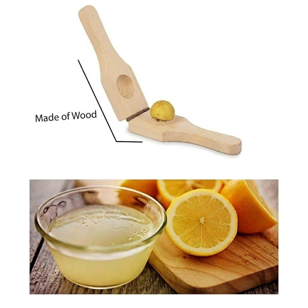 Premium Wooden Lemon Squeezer | Heavy Duty Handheld Citrus Juicer & Lime Press image 2