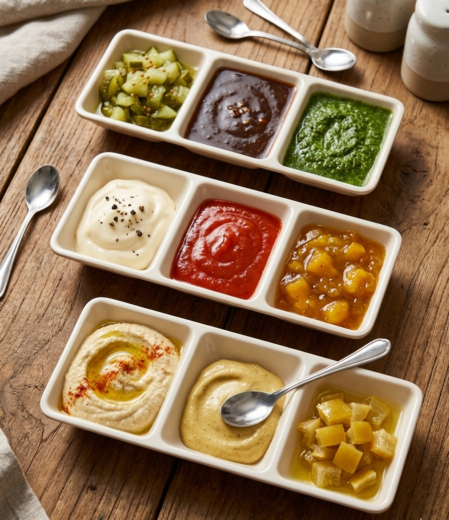 Versatile 3-Compartment Porcelain Condiment & Pickle Server image 3