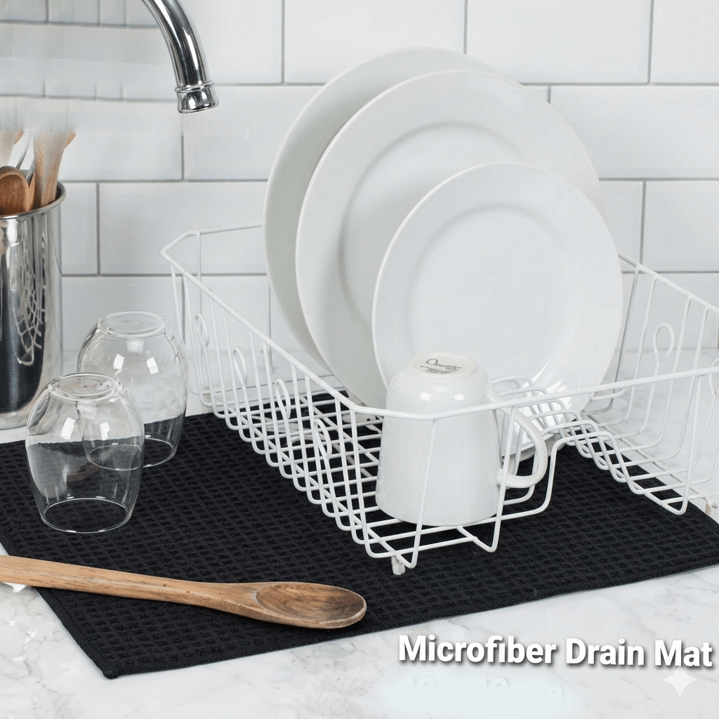 Premium Microfiber Kitchen Drain Mat: Heat-Resistant & Fast-Drying Countertop Protector image 4