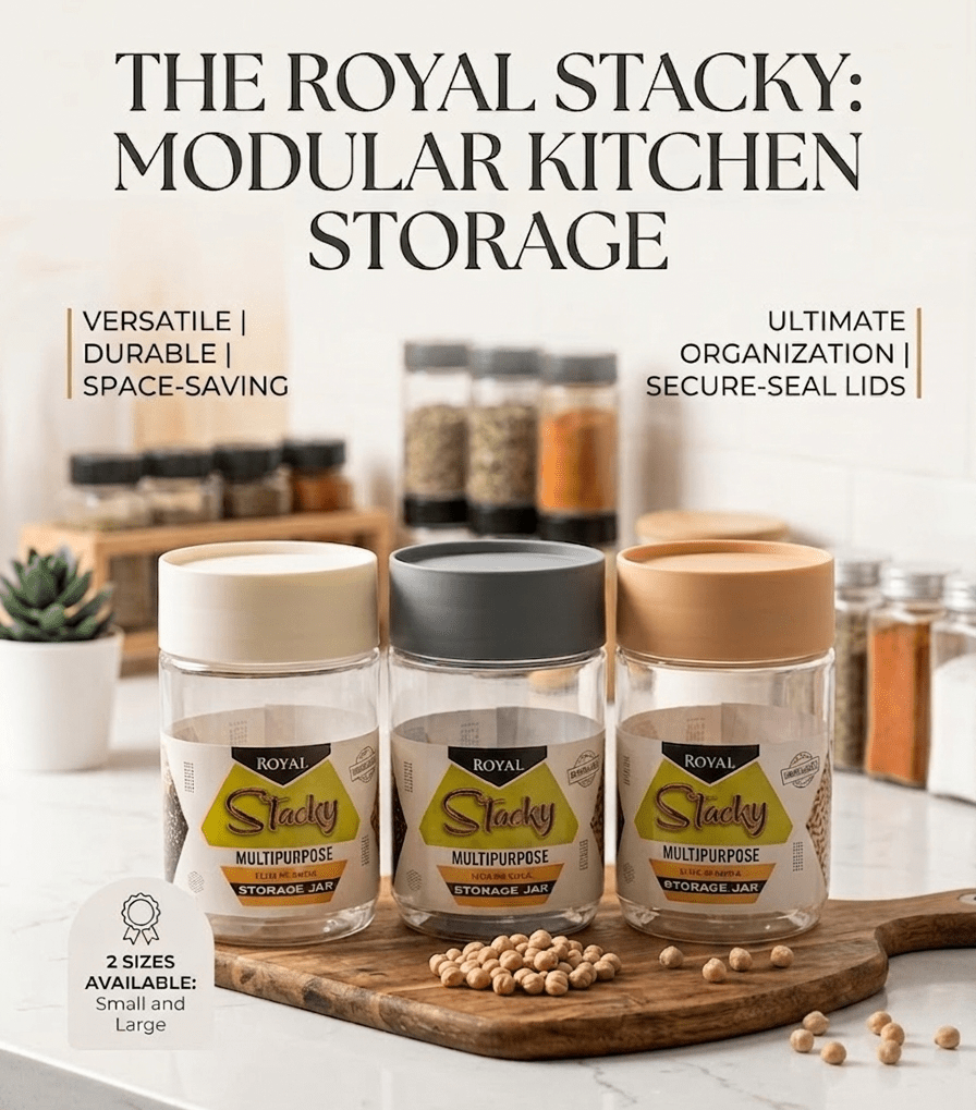 Royal Stacky Multipurpose Modular Storage Jar – Airtight Kitchen Container image 3
