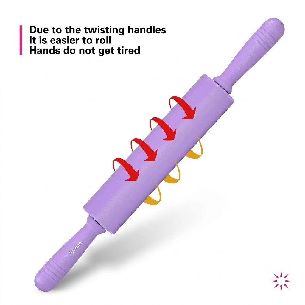 Premium Non-Stick Silicone Rolling Belan – Ergonomic Rotating Handle for Effortless Baking image 3