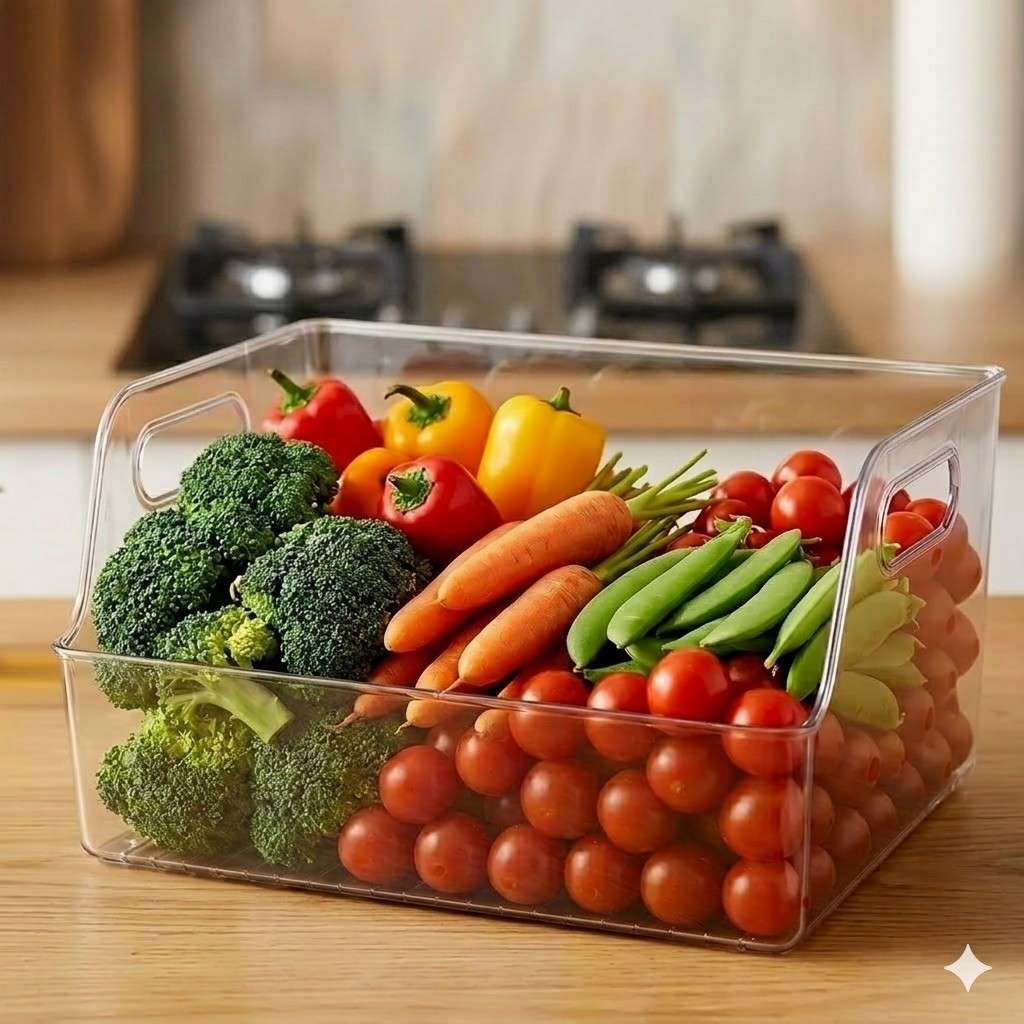 Premium Clear Multipurpose Storage Organizer Bin with Handles image 3
