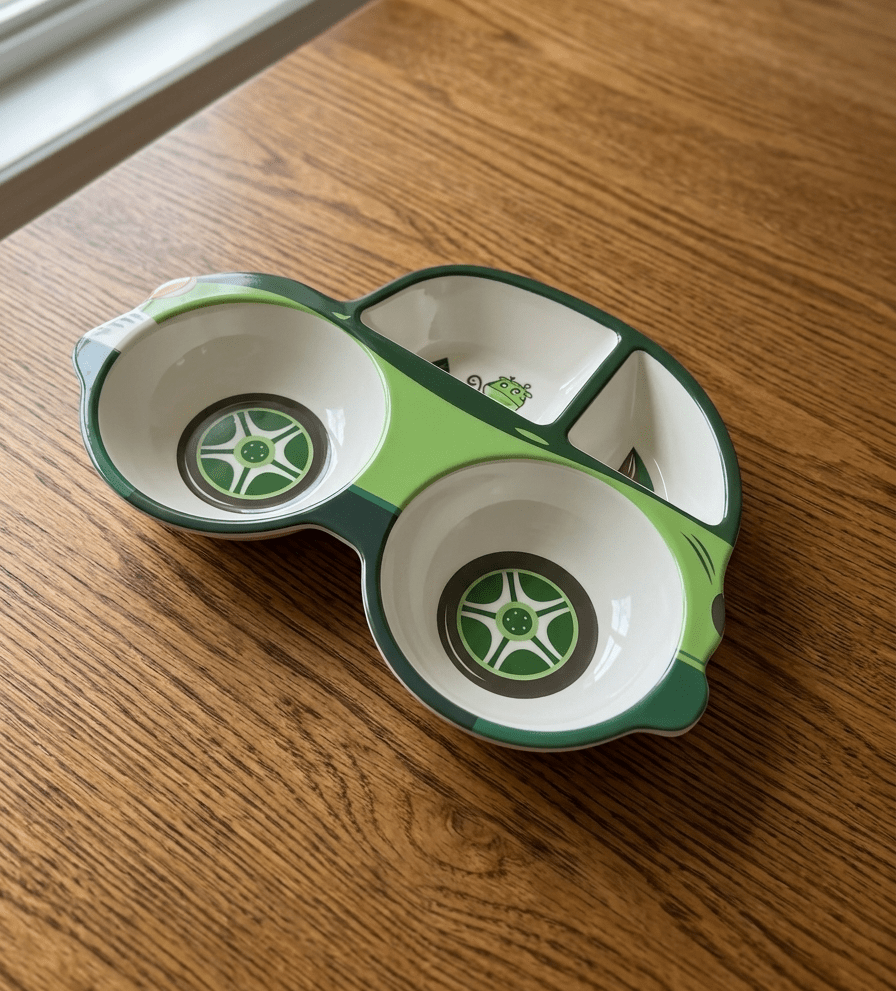 Fun Car-Shaped Divided Toddler Plate – 4-Compartment Kids’ Feeding Tray for Picky Eaters image 3