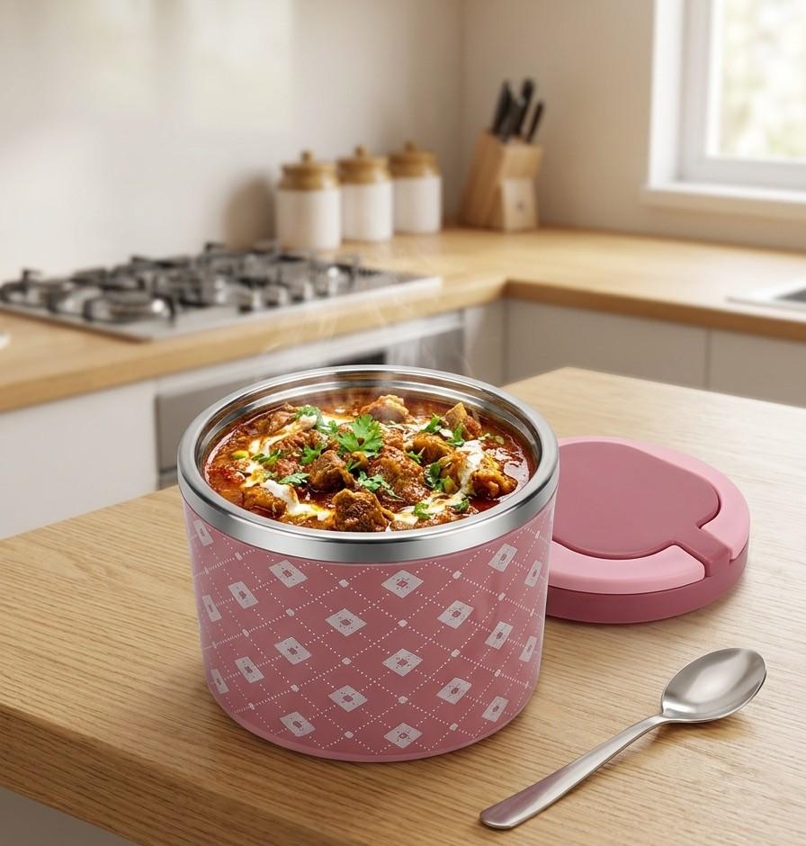 Premium Single-Layer Stainless Steel Insulated Lunch Box – Eco-Friendly Thermal Food Container image 2
