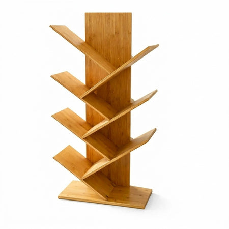 Premium Bamboo Tree Bookshelf – Multi-Tier Space-Saving Display Rack image 2