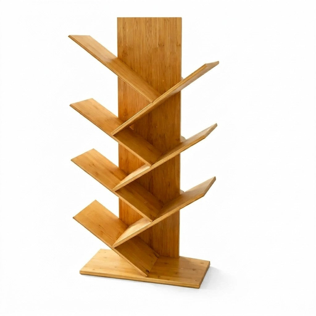 Premium Bamboo Tree Bookshelf – Multi-Tier Space-Saving Display Rack image 2