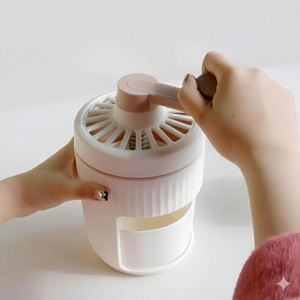Manual Hand-Crank Ice Shaver – Portable Shaved Ice Maker with Stainless Steel Blades for Home Kitchen image 4
