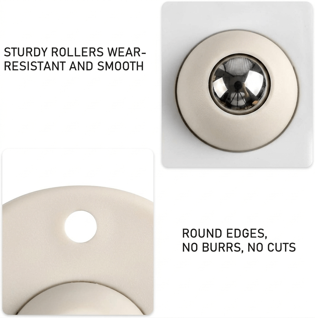 4-Piece Stick-On Swivel Wheels – Stainless Steel Ball Transfer Units for Furniture image 4