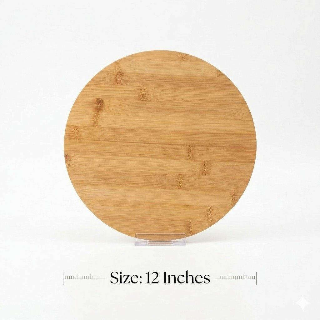 Premium Bamboo 360° Revolving Cake Decorating & Serving Turntable (12?) image 3