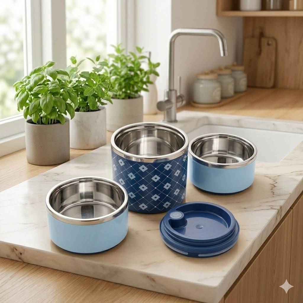 Premium Triple-Layer Stainless Steel Insulated Lunch Box – Eco-Friendly Thermal Food Container image 2