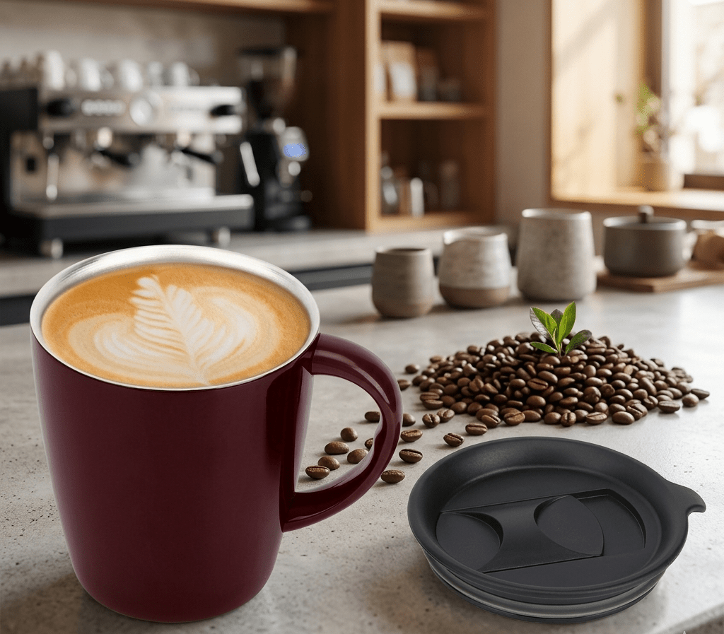 350ml Insulated Travel Coffee Mug with Leak-Resistant Lid image 2