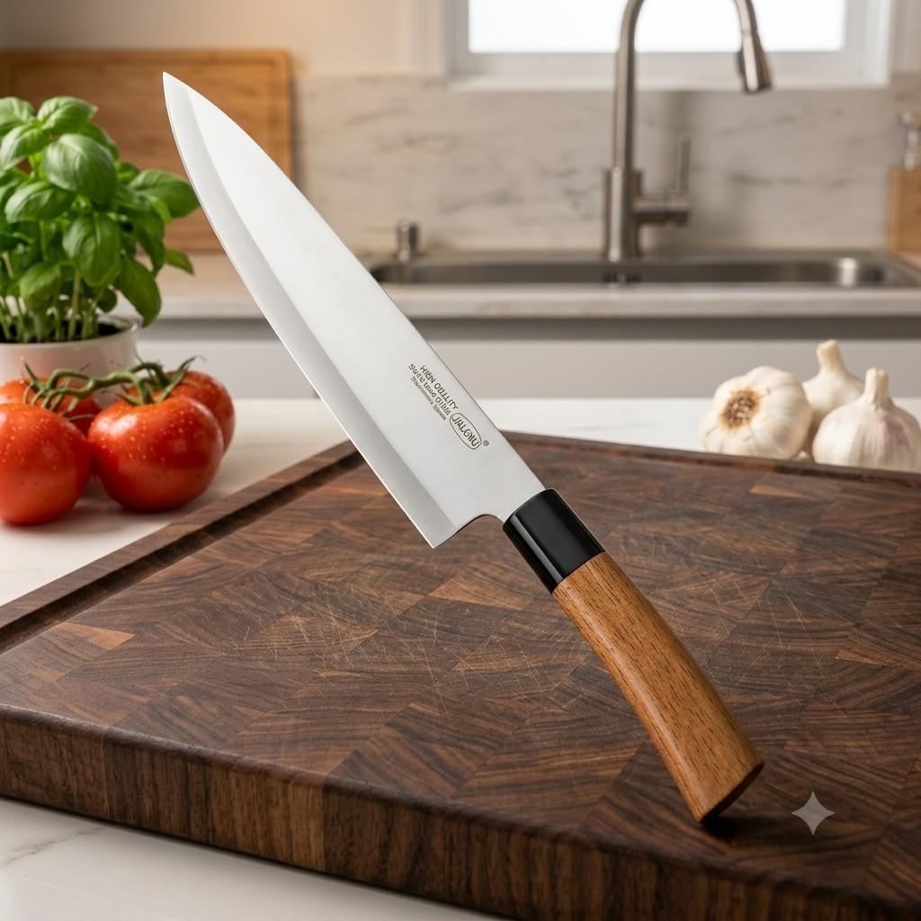 Professional Chef’s Knife – Precision Stainless Steel Blade with Natural Wood Handle main image