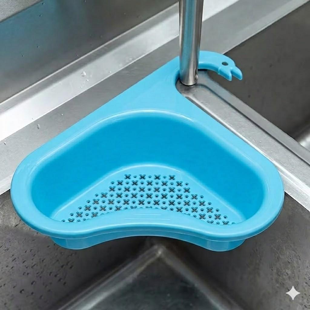 Swan Drain Basket for Kitchen Sink – Multi-Functional Food Strainer & Corner Storage Basket for Fruit, Vegetables, and Kitchen Scraps image 3