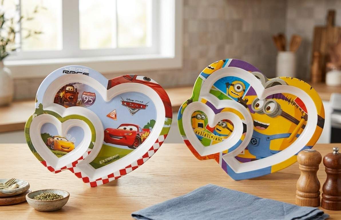Premium Heart-Shaped Divided Kids’ Meal Plate – High-Quality Themed Serving Tray for Toddlers image 2