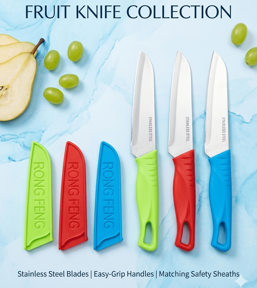 Ultra-Sharp Fruit Paring Knife – Ergonomic Easy-Grip Handle and Matching Safety Cover main image