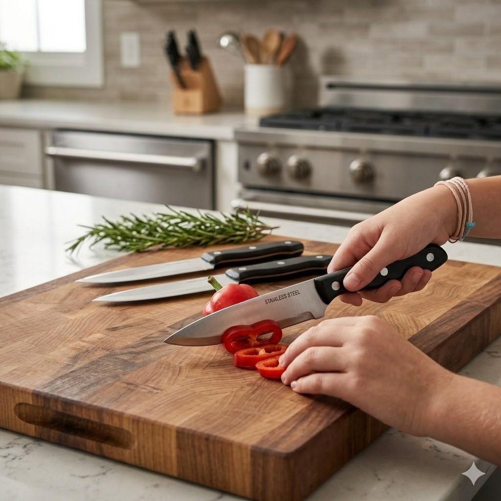 Stainless Steel Precision Chef Utility Knife – Single Unit Kitchen Knife for Meat and Vegetable and More image 2