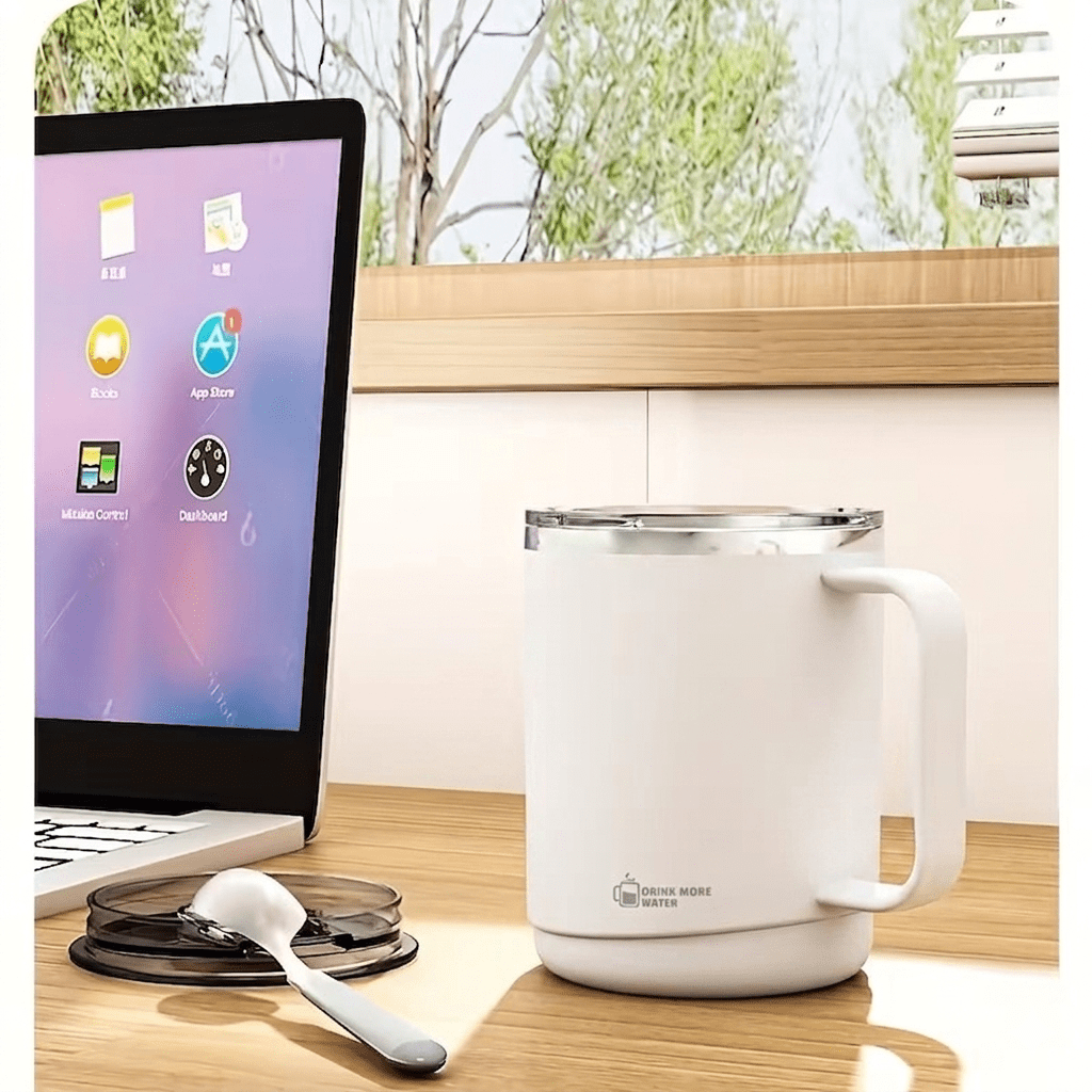 Mug with Lid Stainless Steel Coffee Cup for Men And Women Office High Value Insulated Cup for Drinking Water And Tea Cup image 4