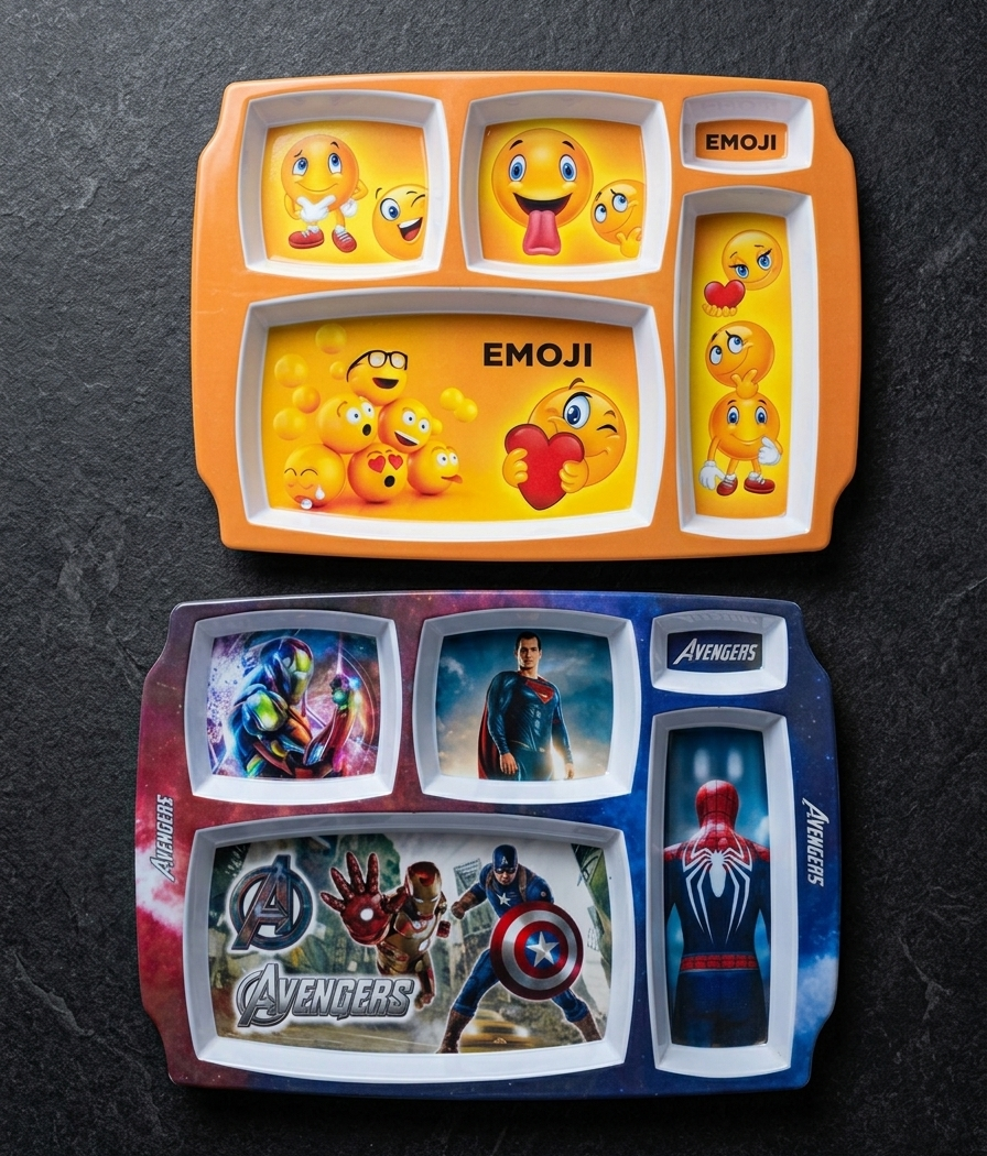 Kids’ 5-Compartment Divided Dinner Plate image 5