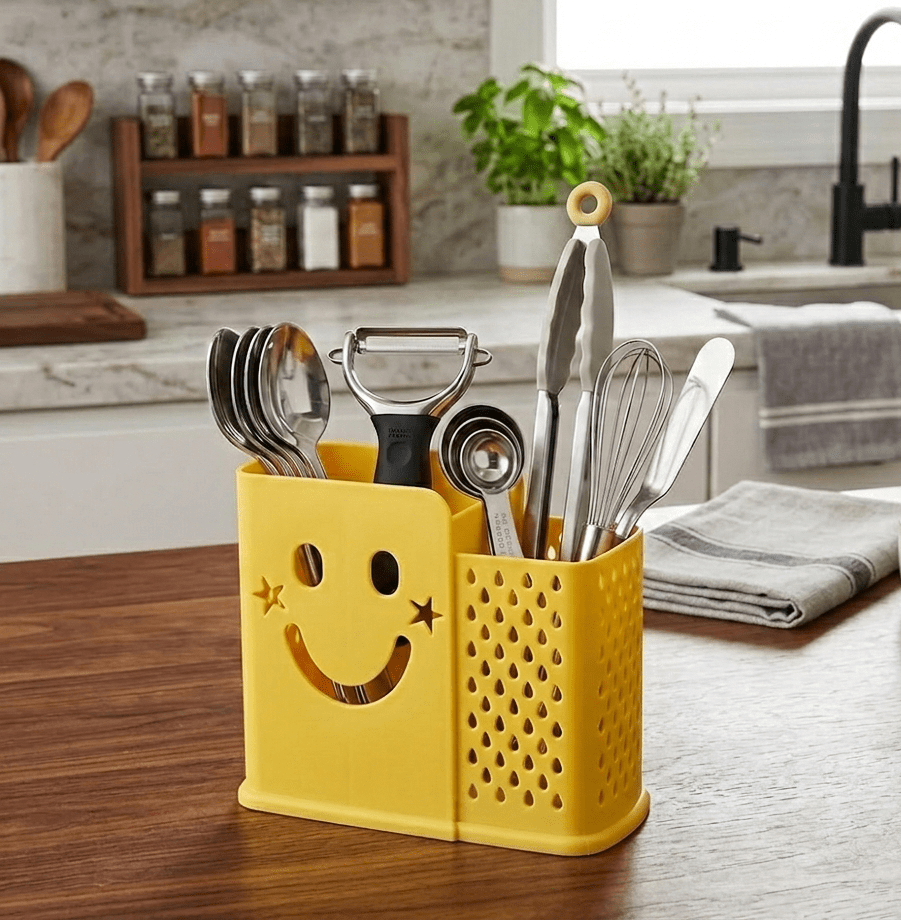 Imperial Happy Face Cutlery & Stationery Holder Small – Smiley Design Organizer image 3
