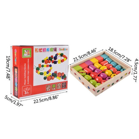 Geometric Shape Wooden Lacing Beads