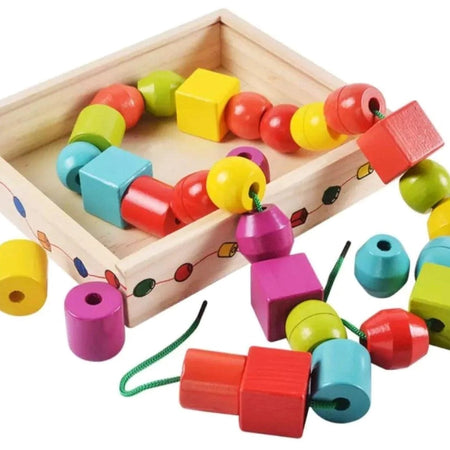 Geometric Shape Wooden Lacing Beads