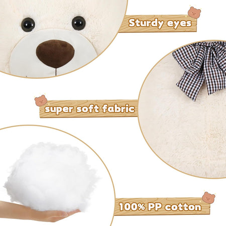 Giant Teddy Bear Plush Stuffed Animal Off-White