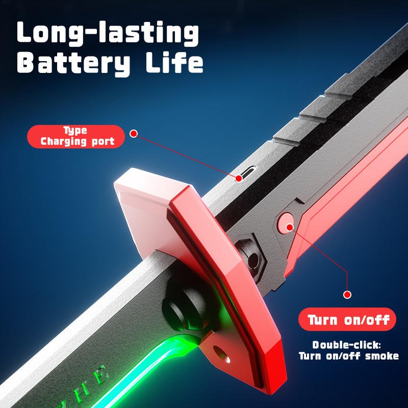 Glowing Lightning Spark Sword with Smoke Spray