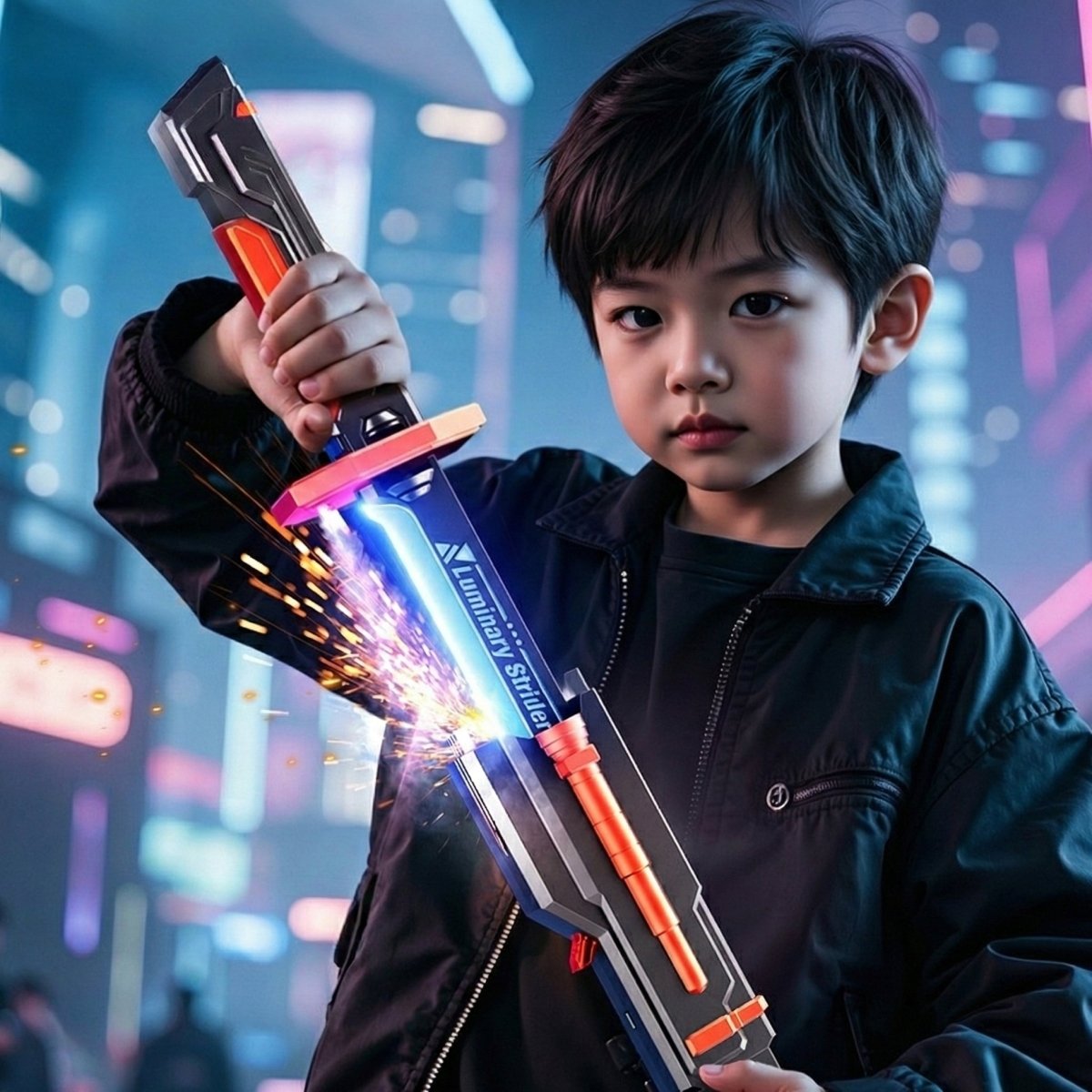 Glowing Lightning Spark Sword with Smoke Spray