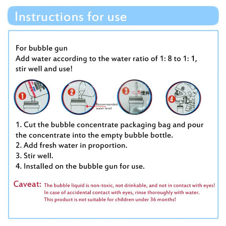 10 PCS 15 ML Bubble Concentrate Liquid Soap Water Bubble