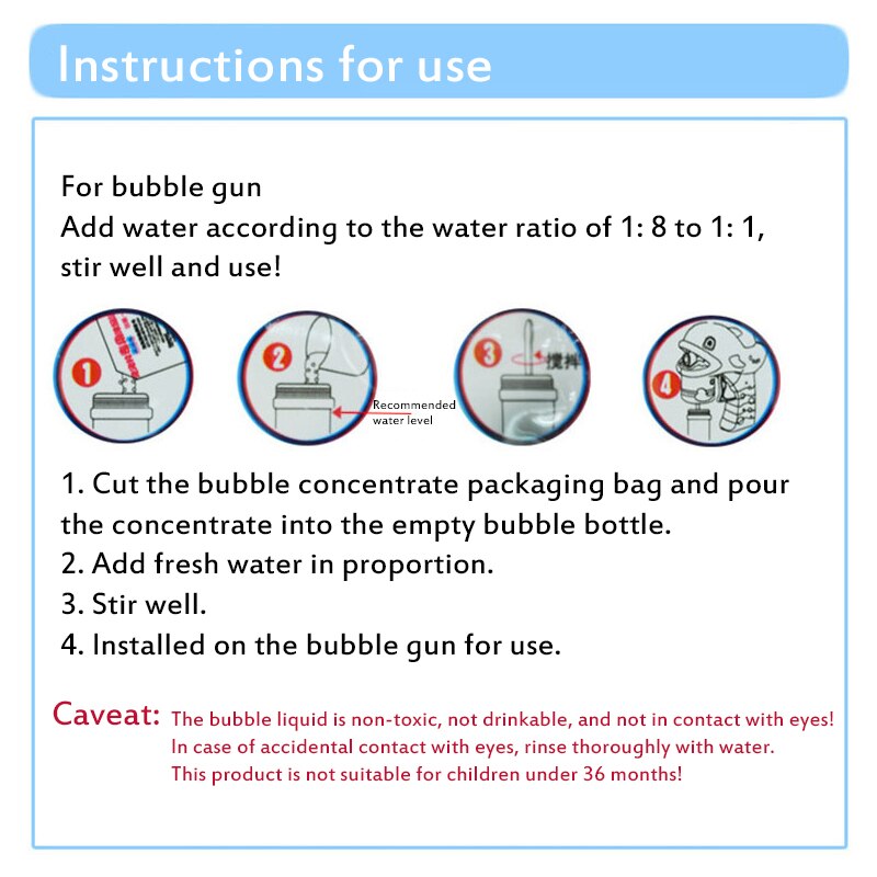10 PCS 15 ML Bubble Concentrate Liquid Soap Water Bubble