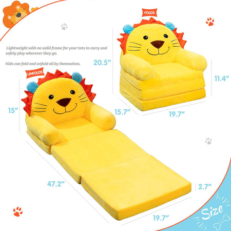 3 layers Kids Folding Lion Sofa Cum Bed