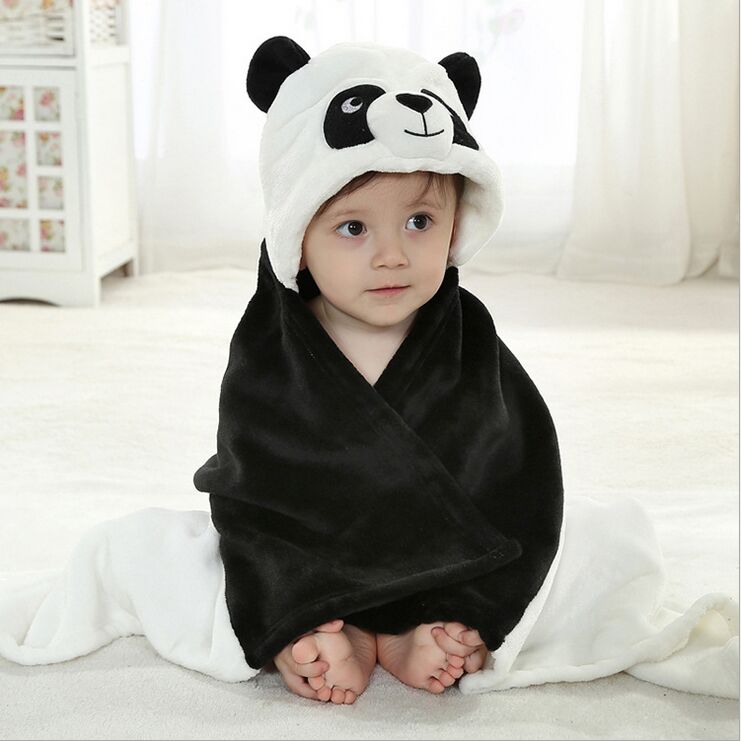 Cartoon Character Baby Hooded Towel Blanket Panda