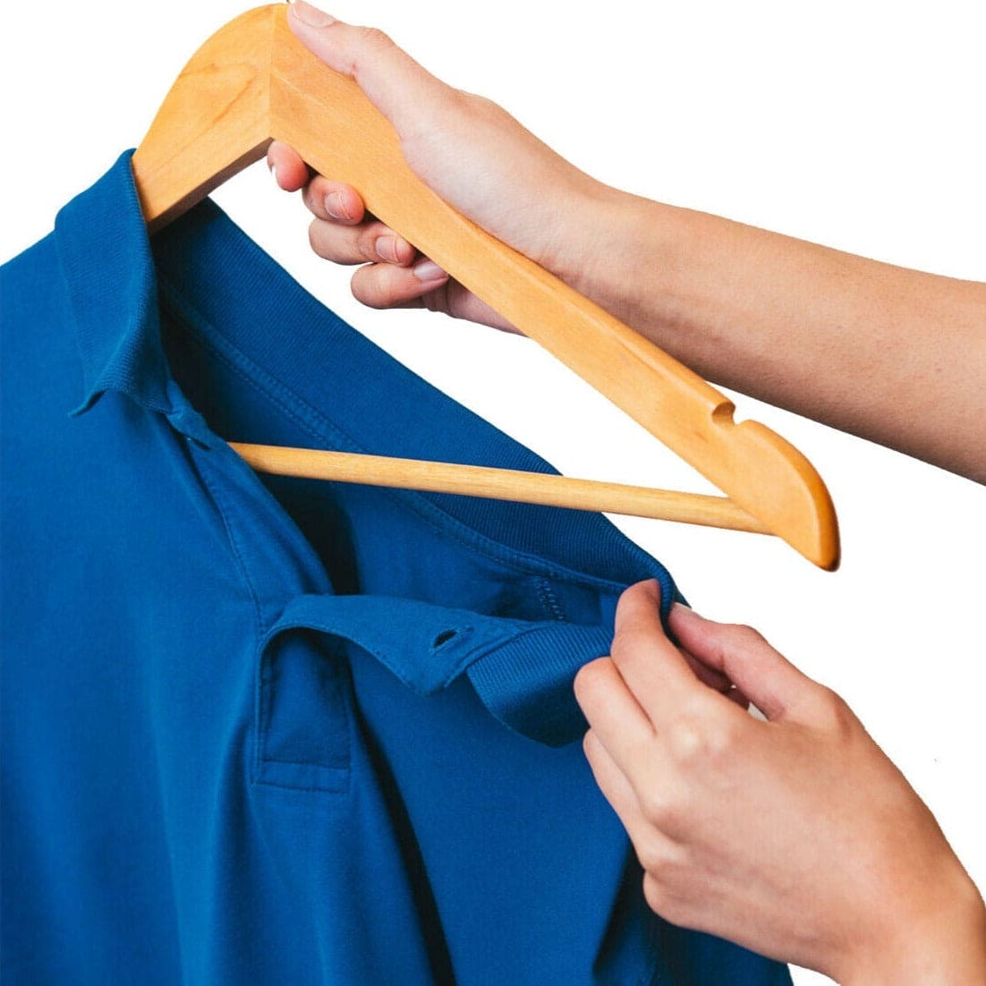 Set Of 3 Wood Hanger, Non-Slip Wooden Hangers, Laundry Cloths Wooden Hanger image 2