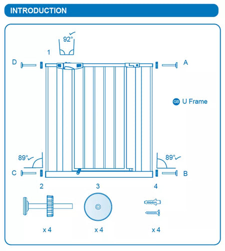 Safety Stairs/Door Gate Care For Baby Or Pets 75 CM Tall, And from 75 CM to 84 CM Wide Included Optional 30 CM Extension To Make It 105 CM To 114 CM Wide