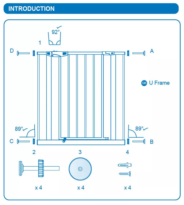 Safety Stairs/Door Gate Care For Baby Or Pets 75 CM Tall, And from 75 CM to 84 CM Wide Included Optional 30 CM Extension To Make It 105 CM To 114 CM Wide