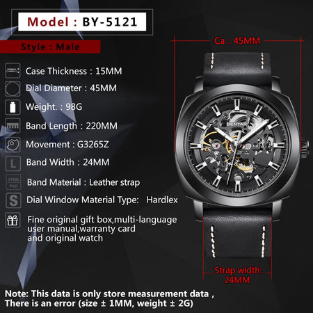 Benyar BY-5121 Skeleton Automatic Edition Image 5