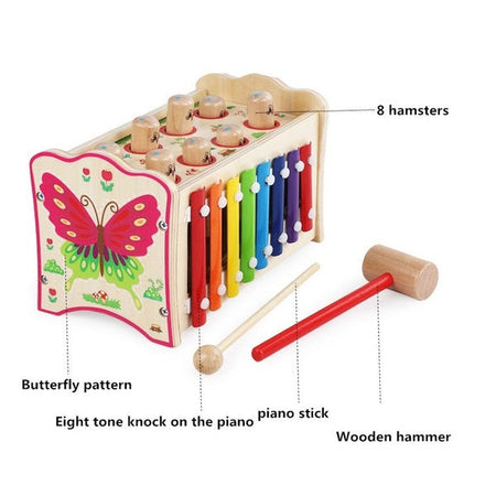 Hamster hammer knocked Toys Music Knock Piano Toys – Wooden Toy