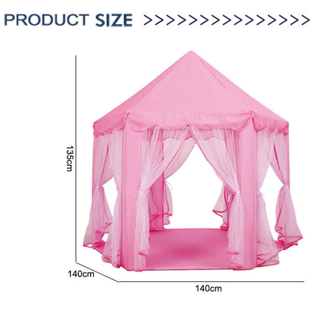 Princess Tent Girls Pink Large Playhouse With Lights for Indoor and Outdoor