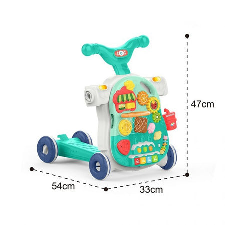 Huanger 4 in 1 Multifunction Baby Walker With Music - Green