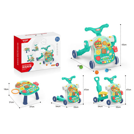 Huanger 4 in 1 Multifunction Baby Walker With Music - Green